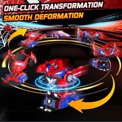Remote Control Car with One Button Transformation, RC Cars Transforming Red