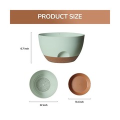 12 Inch Large Self Watering Pots, 2 Pack Plant Pots with Draina… FAST USA SHIP