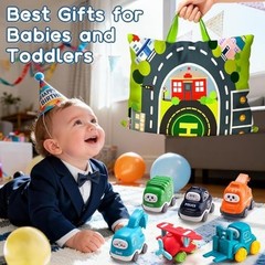 Cartoon Truck Car Toy Set w/ Playmat & Storage Bag Toddler 12-24 Months