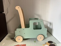 Moover Wooden Push Walker Truck Toy, Vehicles Theme, Green & Natural Wood