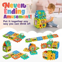 Baby Activity Cubes, 6 in 1 Multifunction Sensory Toy for Toddlers with Lighting