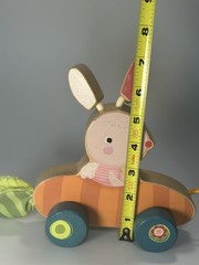Bababoo Bunny Pippa Wooden Push & Pull Multi-Sensory Toy for Babies 10 Months+