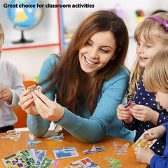 100PCS 3D Cartoon Puzzles – Insects, Dinosaurs, Animals, Vehicles for Kids