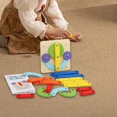 Wooden Stacking Letters Numbers Puzzle Entertainment Pegboard for Kids