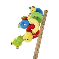 Multicolor Plush Spiral Activity Stroller Car Seat Toy Frog Ladybug Sensory Toy