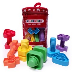 Jumbo Nuts and Bolts For Toddlers – Fine Motor Skills Rainbow Matching Game M…