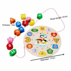 Children New Wooden Clock Puzzle Sorting Toy Gifts Toddler Kid Educational Toy