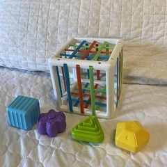 Fat Brain Toys Inny Bin Baby Sensory Develop Learn Shape Sorter Montessori Used