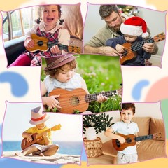 Kids Toy Ukulele Guitar,Classical 17inch 4 String Mini Children Guitar with P…
