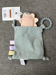 Cloud Island Green One Piece Square Lovey Crinkle Baby Toy Teether Ring