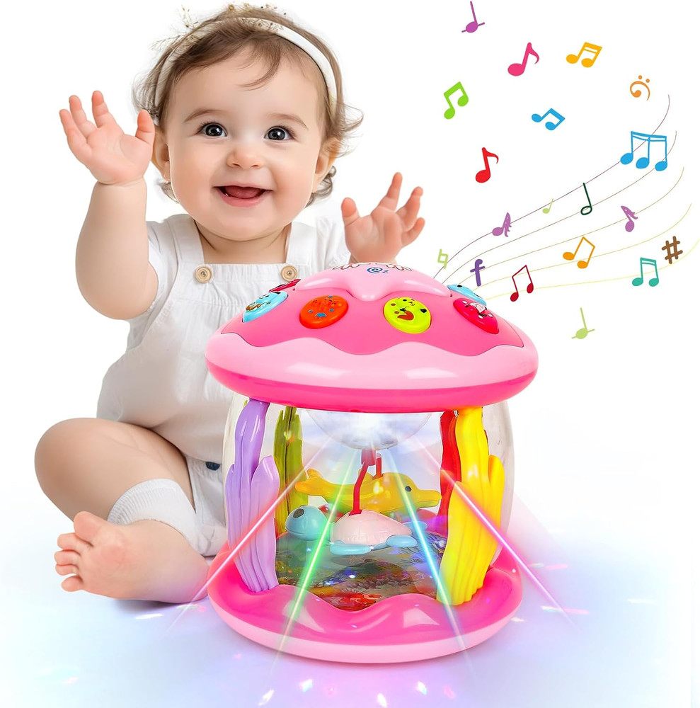 Baby Girl Toys 6-12 Months – Babies Ocean Rotating Projector Light up Musical To