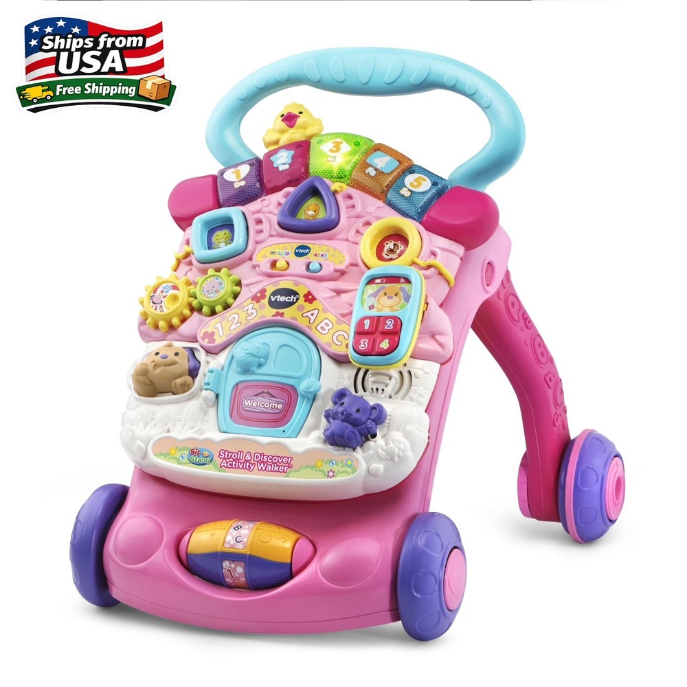 VTech Stroll & Discover Activity Walker – Pink with Accessories, Baby and Toddle