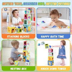 Toddlers and Babies Dinosaur Sorting and Stacking Toys Blocks for 1-3 Kids Pr…