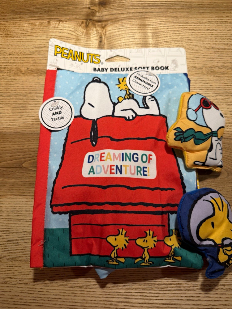 Kids Preferred Peanuts Baby Deluxe Soft Book Crinkly Strap 0+