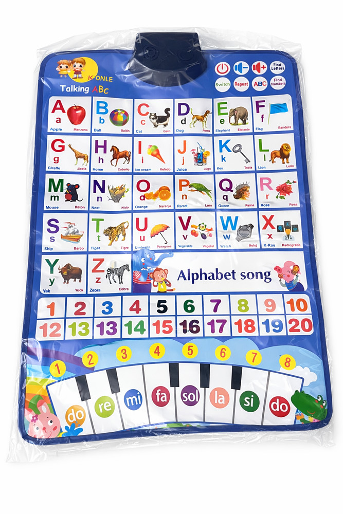 Bilingual Talking Poster ABC Alphabet Numbers Music Educational Toy for Kids 3+