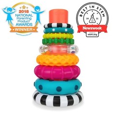 Sassy Stacks of Circles Stacking Ring STEM Learning Toy, Age 6+ Months, Multi