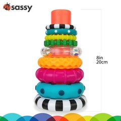 Sassy Stacks of Circles Stacking Ring STEM Learning Toy, Age 6+ Months, Multi