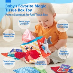 hahaland Baby Tissue Box Toy – Toys 6-12 Months Montessori Medium
