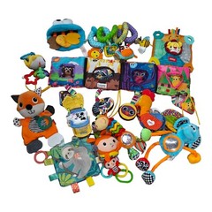 Baby Rattle Toys Colorful Animals Book Teething Lot Of 12