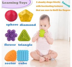 Montessori Toys for 1 Year Old Toy 6 Pc Multi-Sensory Shape Toddler