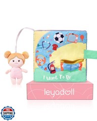 LeyaDoll Interactive Sensory Soft Cloth Book, Educational Crinkle Quiet Activ