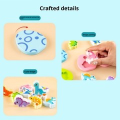 Wooden Shape Block Jigsaw Puzzle Sorting Montessori Educational Games Art