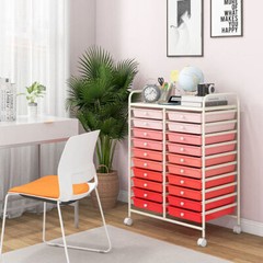 20 Drawers Rolling Storage Cart Studio Organizer-Gradient Pink – Color: Gradient