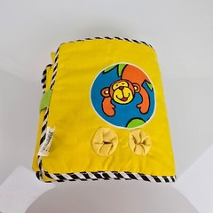 Lamaze Monkey See Monkey Zoo Soft Cloth Baby Toddler Book Rattle Manipulatives