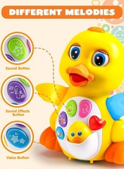 Light-Up Crawling Duck for Toddlers – Educational & Interactive Baby Toy