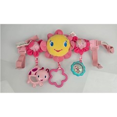 Bright Starts Pretty in Pink Carrier Baby Toy Bar Musical Lights Sun Flower Y2K