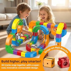 Electric Train Set Flexible Race Track Toys for 3 4 5 6 7 8 Starter Set(89pcs)