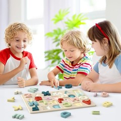 Colorful Wooden Alphabet Puzzle for Kids – Develops Motor Skills & Coordination