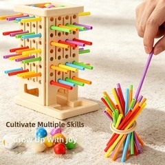 Pull Ball Drop Game with Color Learning Tabletop Fun Board Game for Kids
