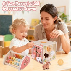 Melofaver Montessori Toys for 1 2 3 Year Old, Wooden Farm Animal Toys for Tod…