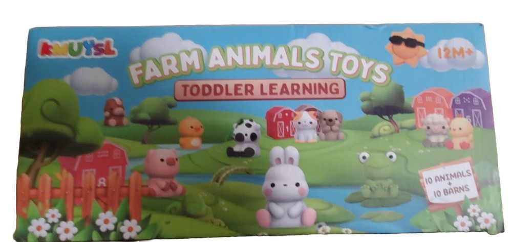 Learning Toys for 1,2,&3 Toddlers 20 Pcs Farm Animals Toy Counting Skill Color