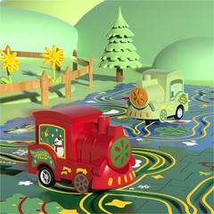 DIY Assembling Electric Trolley ,Kids Educational Puzzle Track Car Play Set Gift