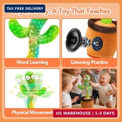 Baby Toys Dancing Talking Cactus Toy with Adjustable Volume, Boys Girls Gifts In