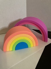 Montessori BPA free Silicone Baby Stacking Cups Rainbow Tower El Bebe New