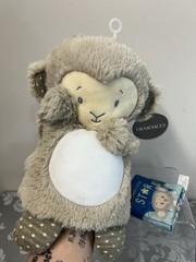 Demdaco Twinkle Star Grey Monkey Puppet Plush Children’s Soft Book Toy NWT