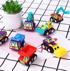6/12Pcs Mini Inertial Pull Back Engineering Car Set Child Kids Cartoon Toys Birt