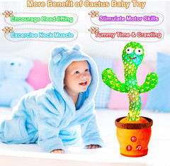 Baby Toys Interactive, Dancing Talking Cactus Toy Volume Adjustable, Singing