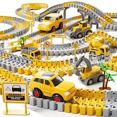 iHaHa 236 PCS Construction Toys Race Tracks for Boys Kids Toys, 6 PCS Constructi