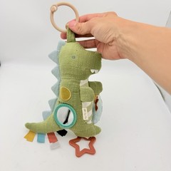 Itzy Ritzy Baby Boy Green Dinosaur Lovey Teether Developmental Toy Travel Clip