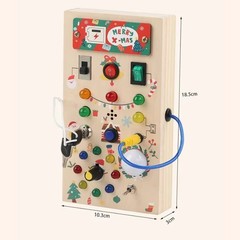 Montessori Busy Board Wooden Switch Toy Lights 7″/18cm Toddler Learning