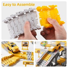 iHaHa 236 PCS Construction Toys Race Tracks for Boys Kids Toys, 6 PCS Constructi