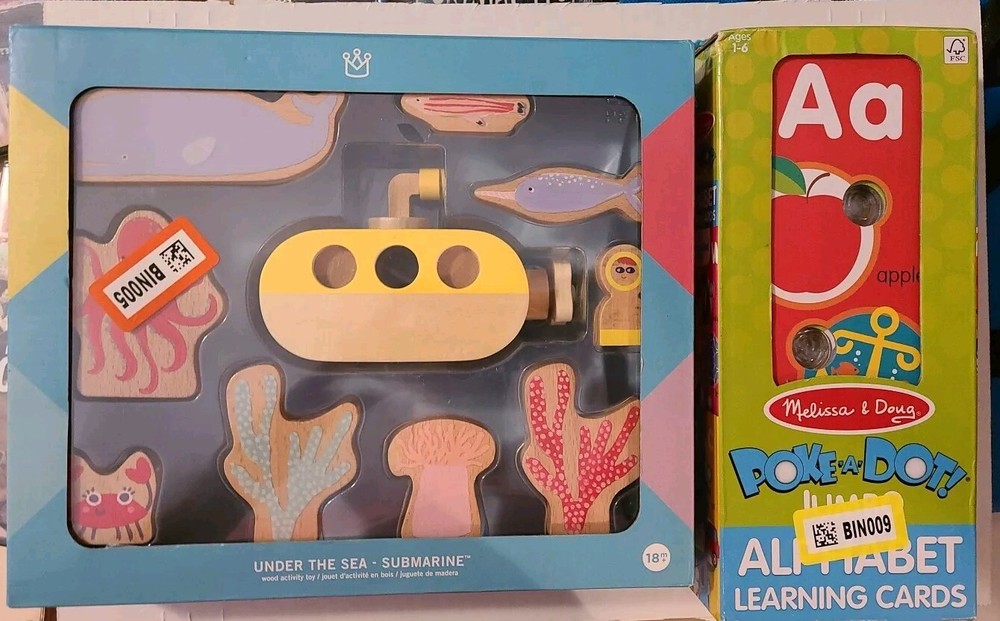 Manhattan Toy Under the Sea Wood Activity Toy & Melissa & Doug Poke A Dot Alpha