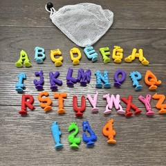 Rubber Suction Cup Alphabet & Numbers Toy Characters. Learning, Sensory Toys