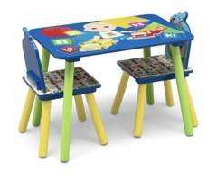 4-Piece Toddler Playroom Set – Play Table with Dry Erase Tabletop, quality wood