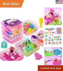 Stackable Sensory Bin, Unicorn & Pet Sensory Sand, Unicorn and Pet Sandbox wi…