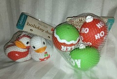 Infantino Holiday Candy Cane Christmas Ducks & Squeeze & Squeak Ornaments NEW